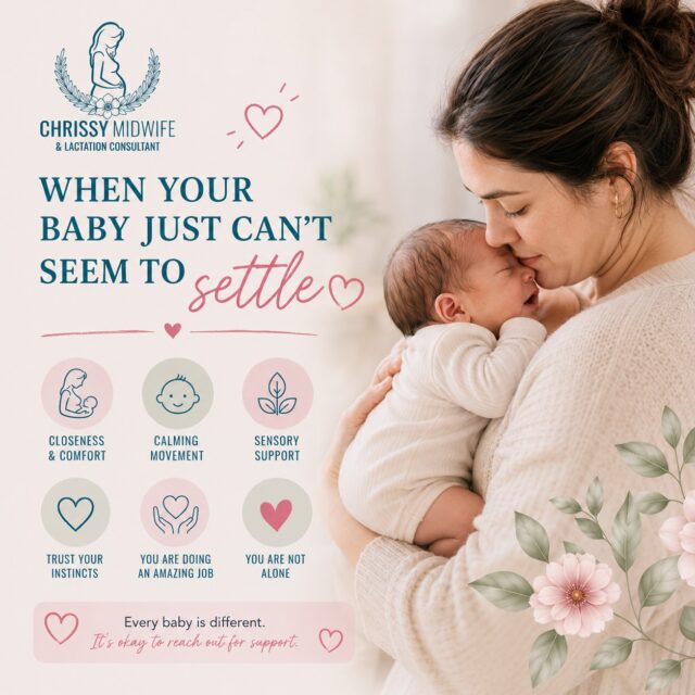 When your baby just can’t seem to settle…

Those early newborn weeks can feel incredibly overwhelming sometimes. One minute you think they’re hungry, the next they’re tired, overstimulated, uncomfortable… or maybe they just need you 

I want every parent reading this to know that you are not failing if your baby is unsettled. Newborns are learning how to be in the world, and you are learning too.

Sometimes the biggest thing our babies need is closeness, calm, movement, warmth, regulation, and connection 

A gentle cuddle.
Skin-to-skin.
A slow walk outside.
A warm bath.
A deep breath for yourself.

You are already enough for your baby.

As a midwife and IBCLC, one of the things I’m most passionate about is supporting families through these emotional early weeks — helping parents feel reassured, informed, and confident in their instincts.

If you’re struggling, feeling overwhelmed, or worried your baby is more unsettled than expected, please know support is available and you do not have to navigate it alone 

📩 Message me anytime for support.

Chrissyxx