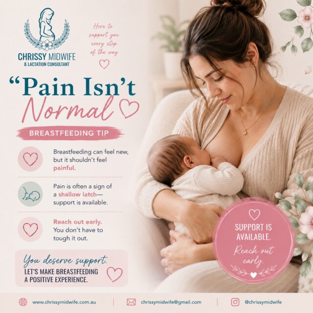 Breastfeeding may feel new… but it shouldn’t feel painful 

Pain with feeding is often a sign that something needs adjusting , and early support can make all the difference. From latch concerns to positioning, nipple pain, unsettled feeds, or worries about milk supply, you don’t have to work through it alone.

The earlier support is provided, the easier feeding can become for both you and your baby

Support available 
Telehealth and in-person support available
Compassionate, evidence-based care for every stage of feeding

You deserve support. Let’s make breastfeeding a positive experience.

#breastfeedingsupport #ibclc #midwife #newmum #postpartumsupport #lactationsupport #breastfeedingjourney #newbornsupport #chrissymidwife #goldcoastmums #northernnswmums #breastfeedingtips #mumlife #fourthtrimester #feedingsupport